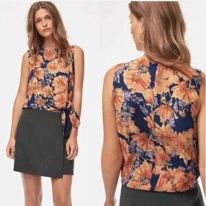 Aritiza Babaton Blue and Orange Floral Tank Top Camisole Size Small